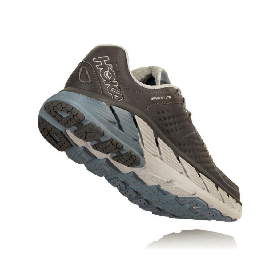 Men's Hoka Gaviota Leather Road Running Shoes Grey | US06QVRGW