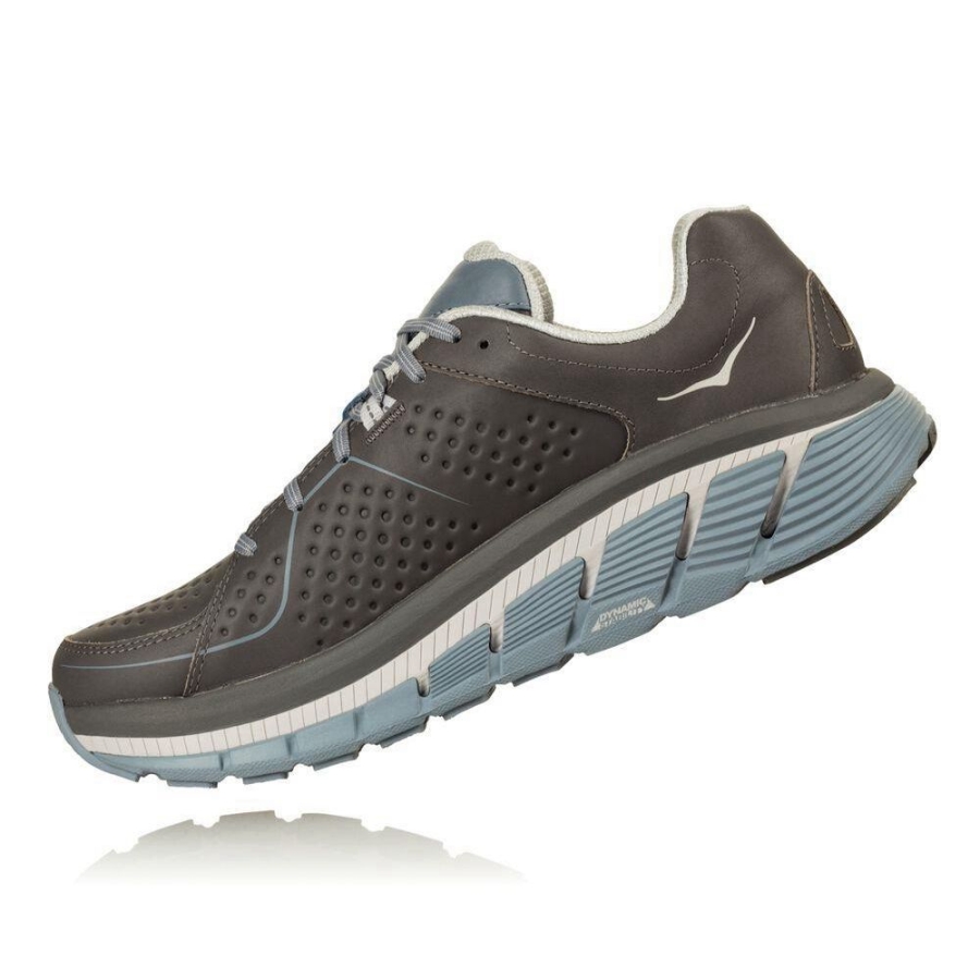 Men's Hoka Gaviota Leather Road Running Shoes Grey | US06QVRGW