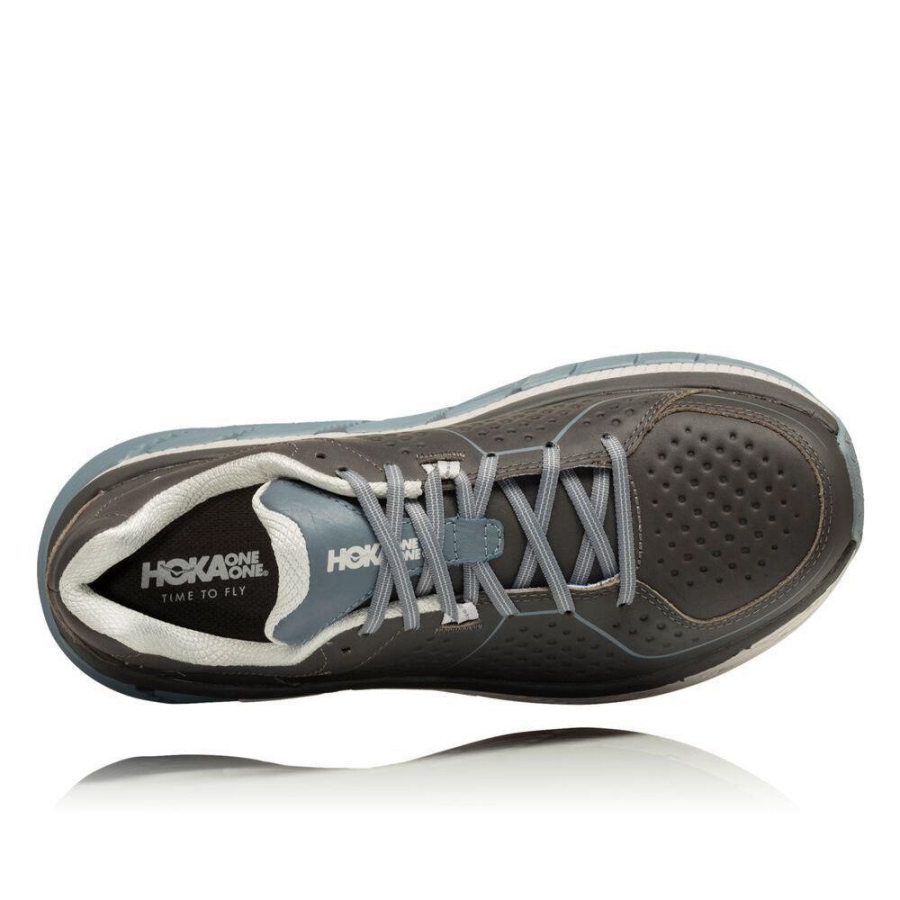 Men's Hoka Gaviota Leather Road Running Shoes Grey | US06QVRGW