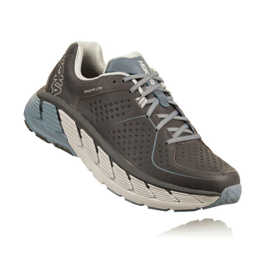 Men\'s Hoka Gaviota Leather Road Running Shoes Grey | US06QVRGW