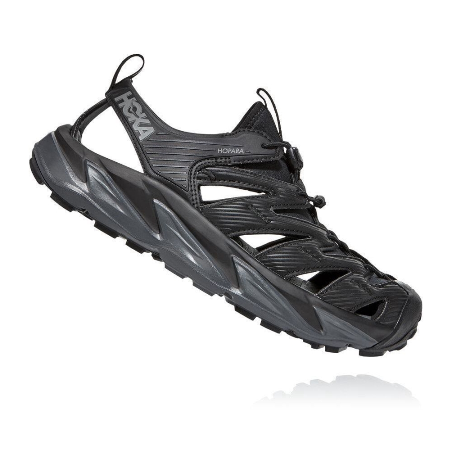 Men's Hoka Hopara Hiking Sandals Black | US45EPVKS