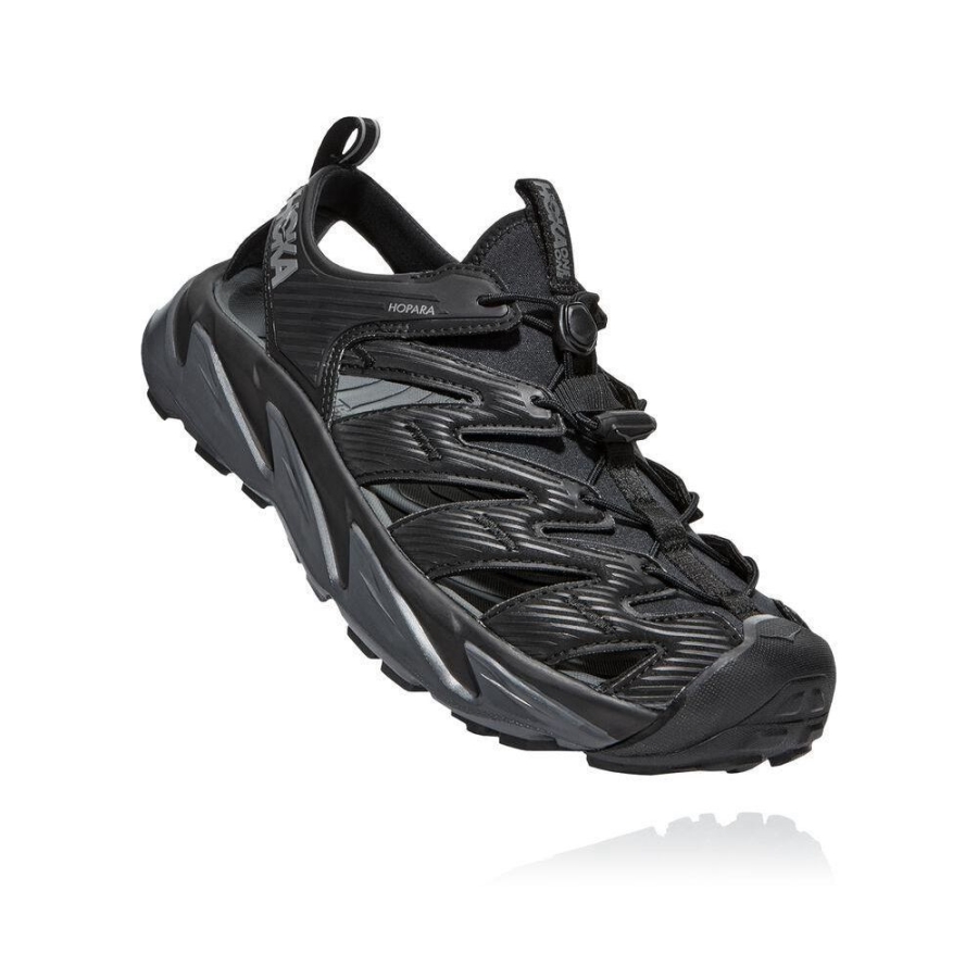 Men\'s Hoka Hopara Hiking Sandals Black | US45EPVKS