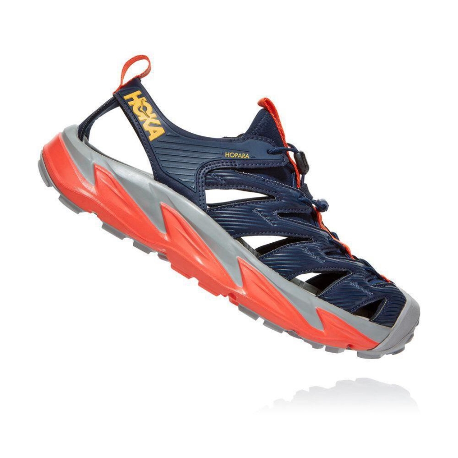 Men's Hoka Hopara Hiking Sandals Navy / Red | US96UGFOY