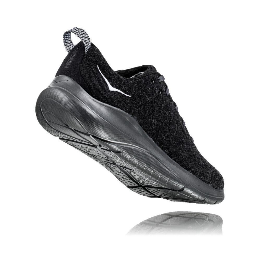 Men's Hoka Hupana Flow Wool Road Running Shoes Black | US48GKNOQ