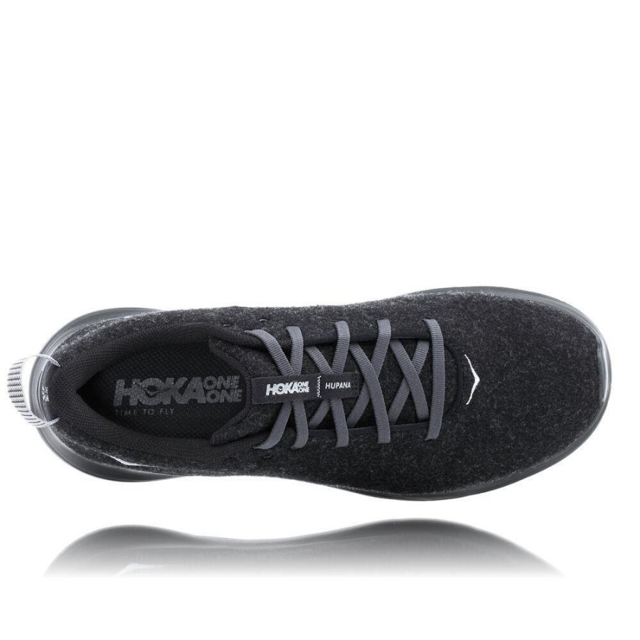 Men's Hoka Hupana Flow Wool Road Running Shoes Black | US48GKNOQ