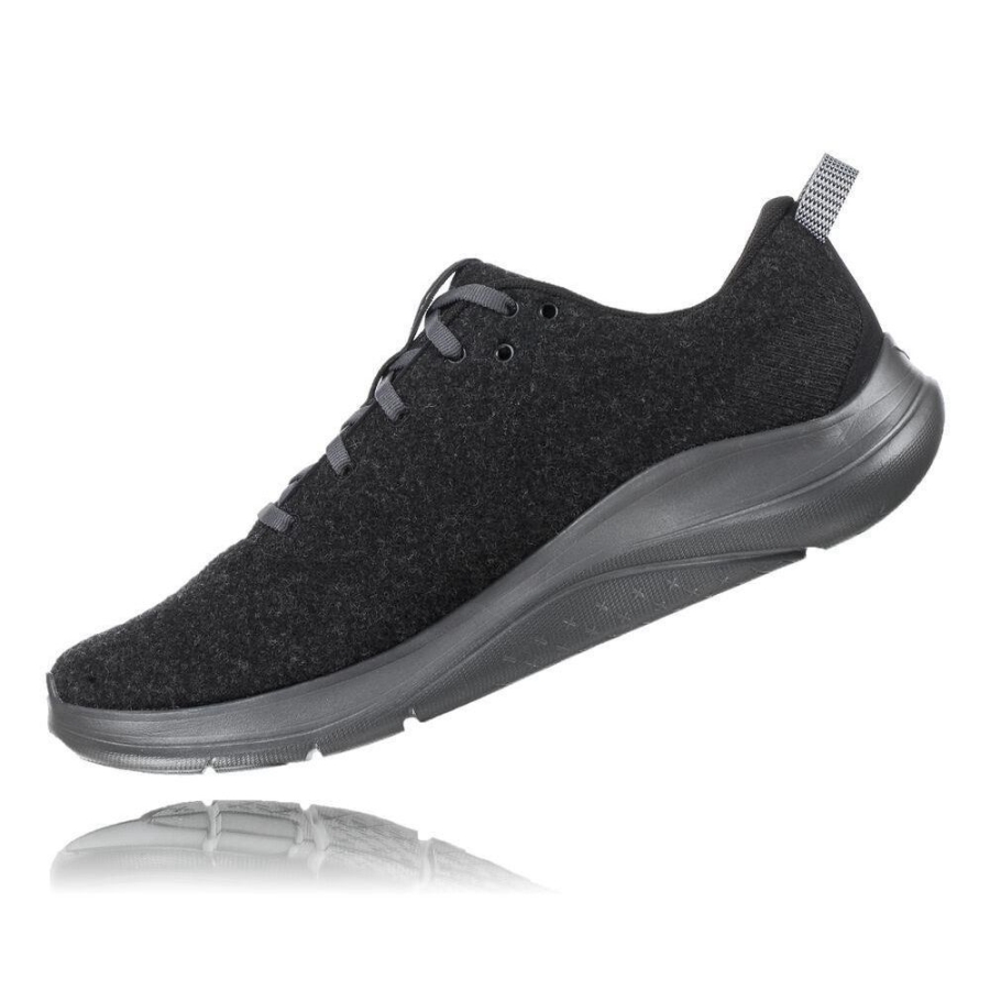 Men's Hoka Hupana Flow Wool Running Shoes Black | US74PJYNQ