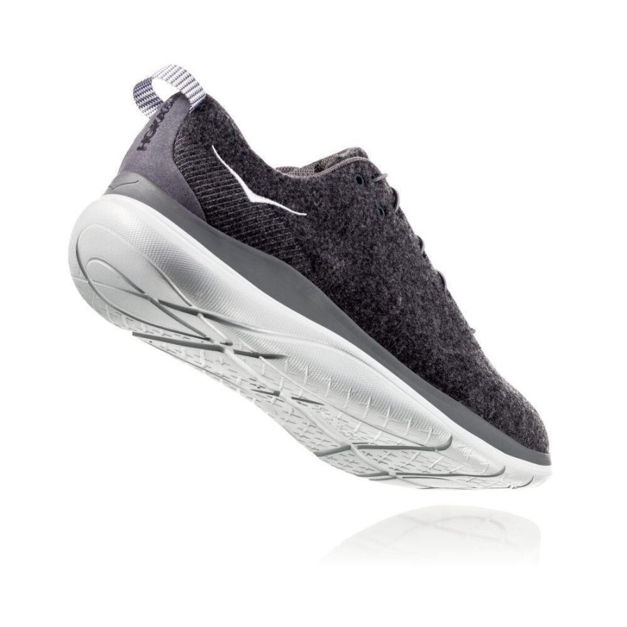 Men's Hoka Hupana Flow Wool Sneakers Dark Grey | US36ENYKP