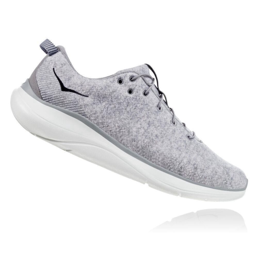 Men's Hoka Hupana Flow Wool Sneakers Grey | US71NGHRM