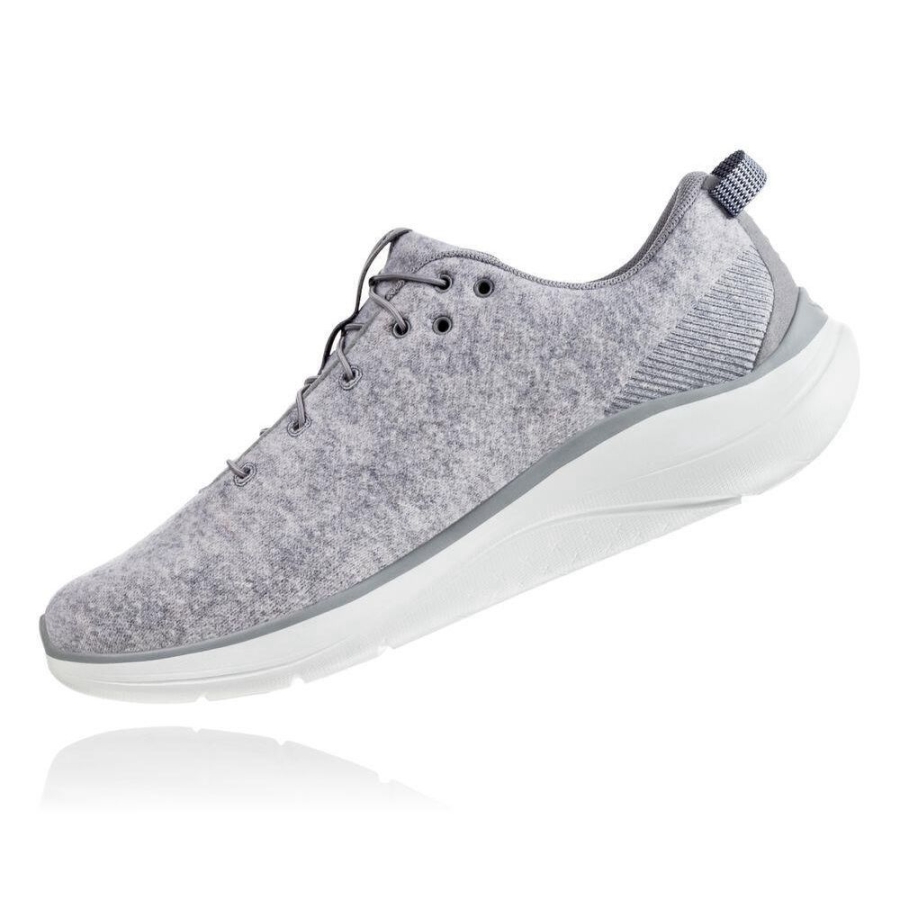 Men's Hoka Hupana Flow Wool Sneakers Grey | US71NGHRM