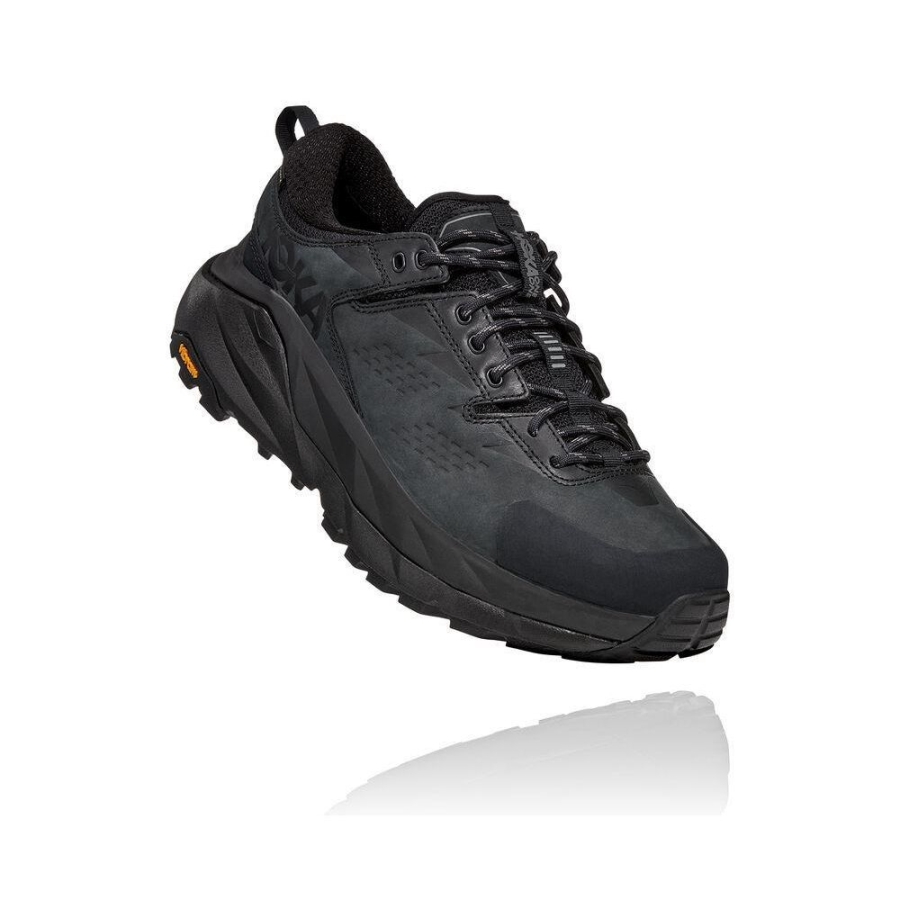 Men\'s Hoka Kaha Low GTX Trail Running Shoes Black / Grey | US41LSDRT