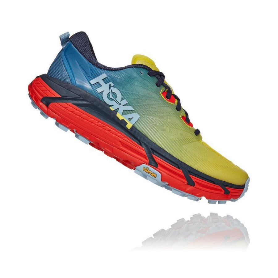 Men's Hoka Mafate Speed 3 Sneakers Blue / Yellow | US38DSNTC