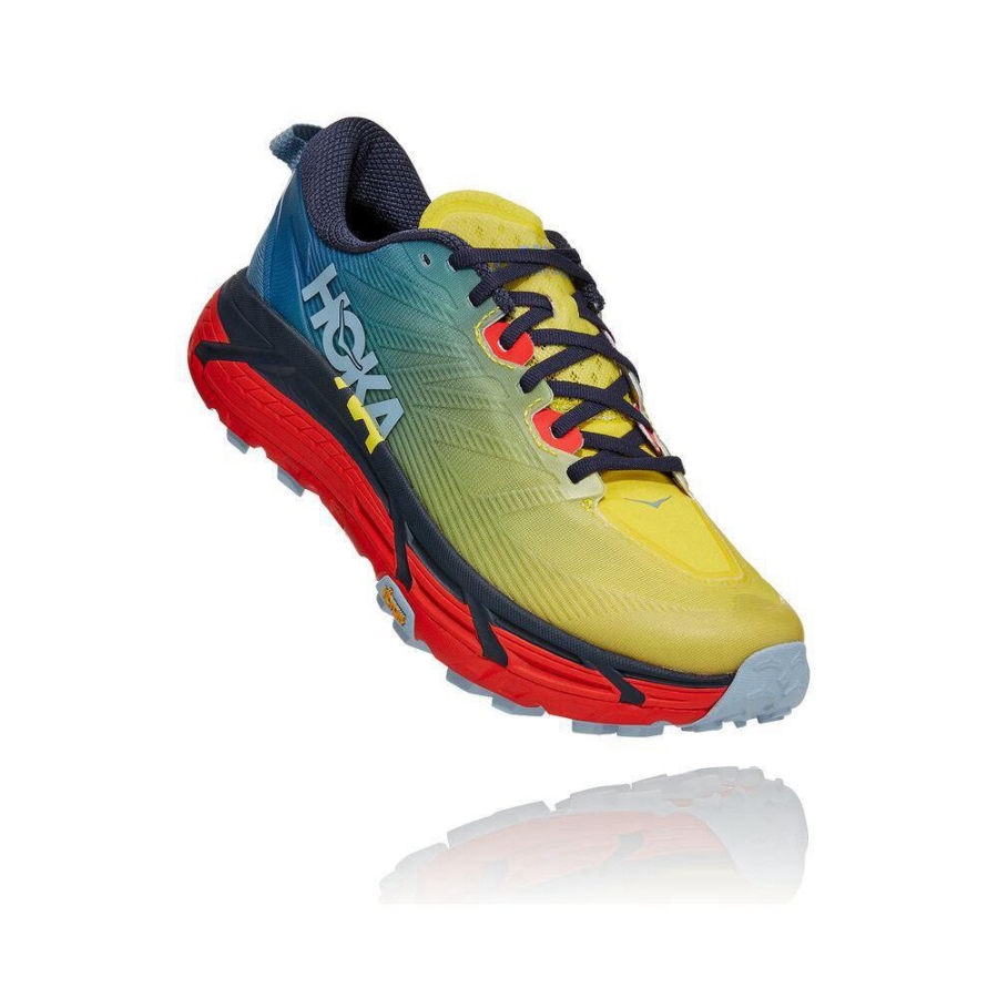 Men\'s Hoka Mafate Speed 3 Sneakers Blue / Yellow | US38DSNTC