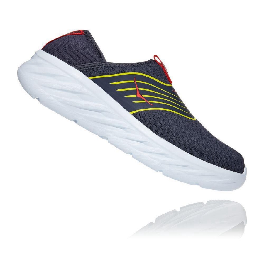 Men's Hoka ORA Walking Shoes Navy / Yellow | US68VNERY