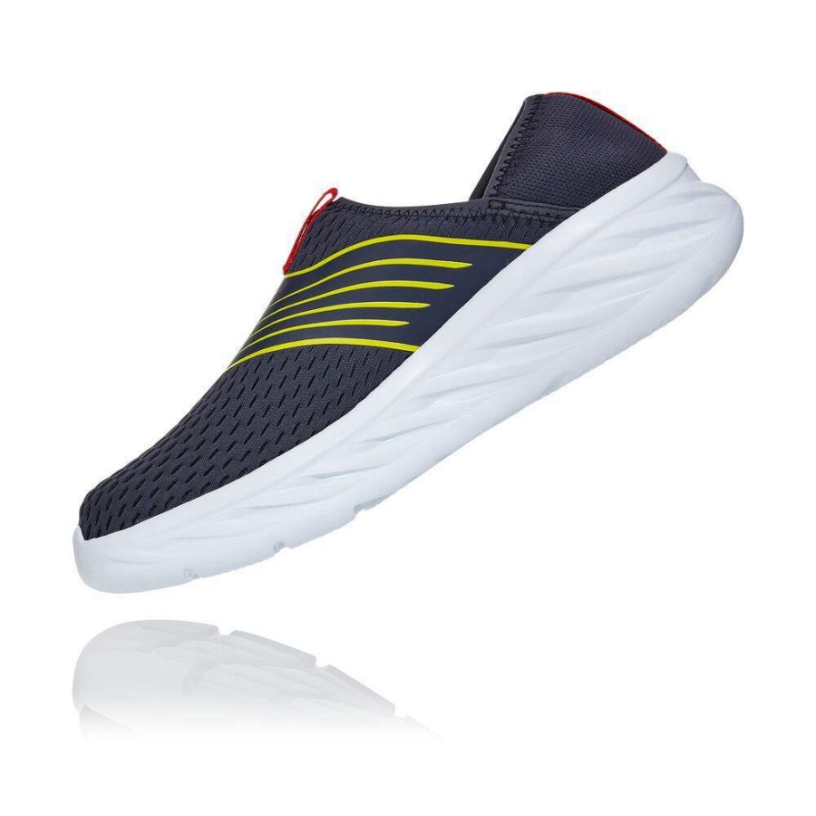 Men's Hoka ORA Walking Shoes Navy / Yellow | US68VNERY