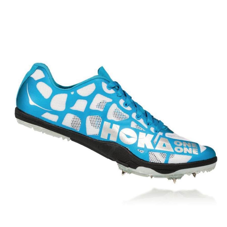 Men's Hoka Rocket LD Spikes Shoes Blue / Black / White | US12QYSER