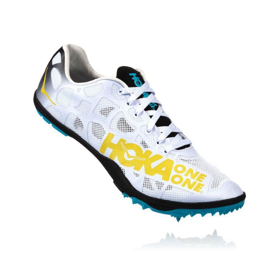 Men\'s Hoka Rocket LD Spikes Shoes White | US49JWOQA