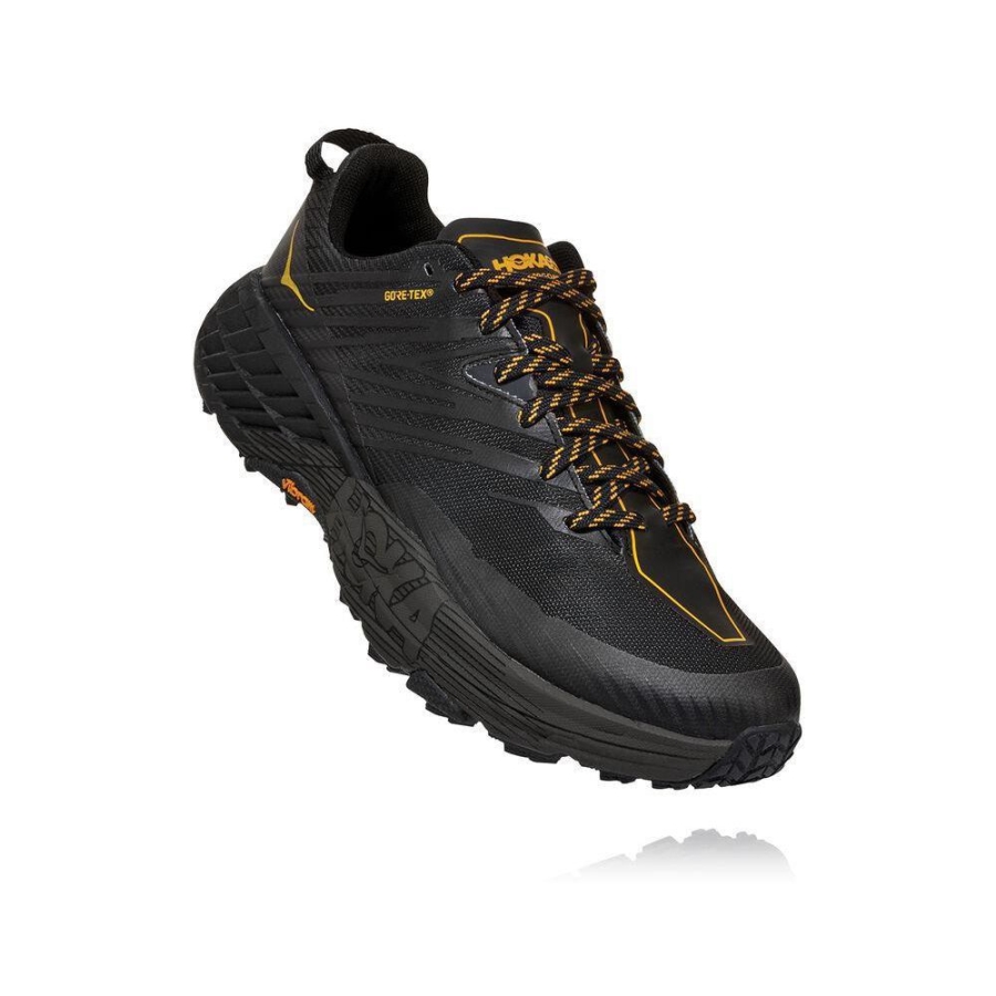 Men\'s Hoka Speedgoat 4 GTX Trail Running Shoes Black | US69YJCTF