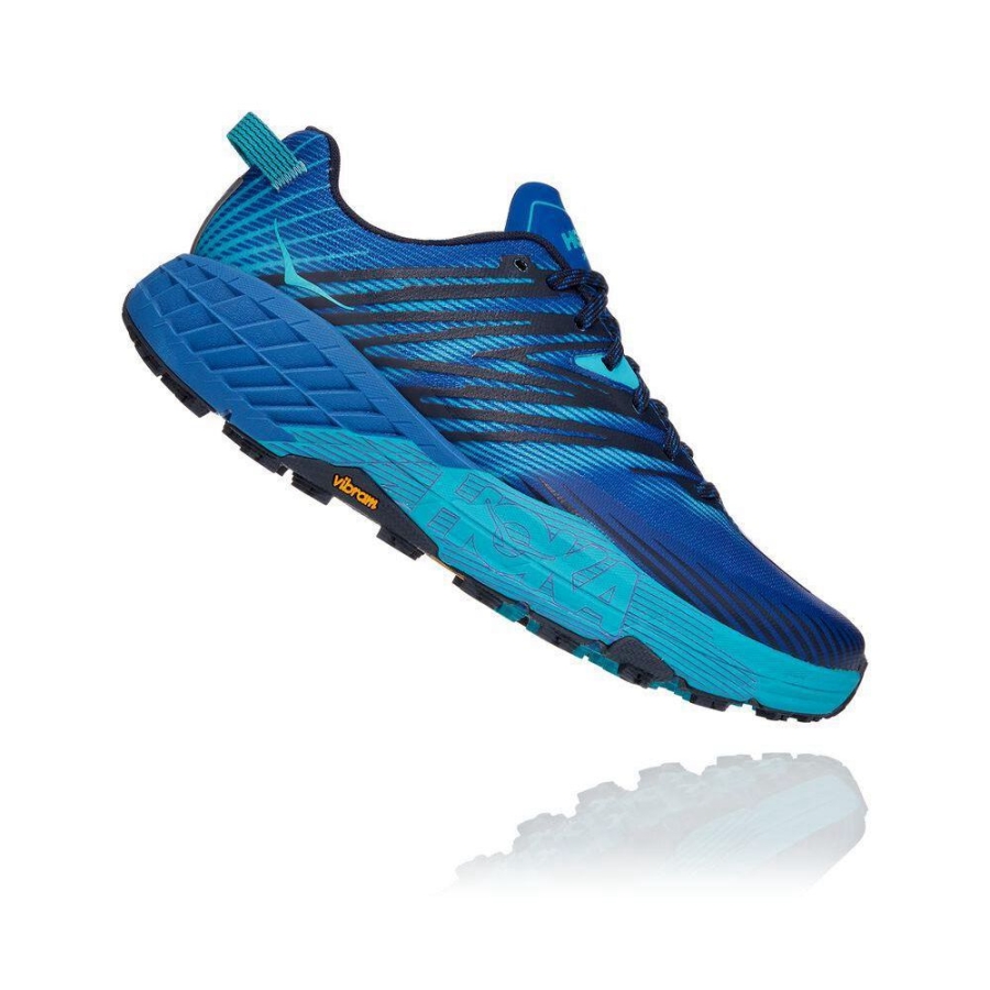 Men's Hoka Speedgoat 4 Running Shoes Blue | US71IFSNC