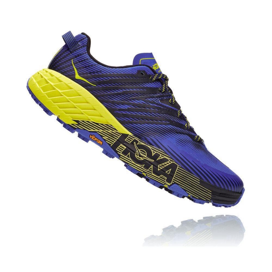 Men's Hoka Speedgoat 4 Running Shoes Blue / Black | US71XANYI