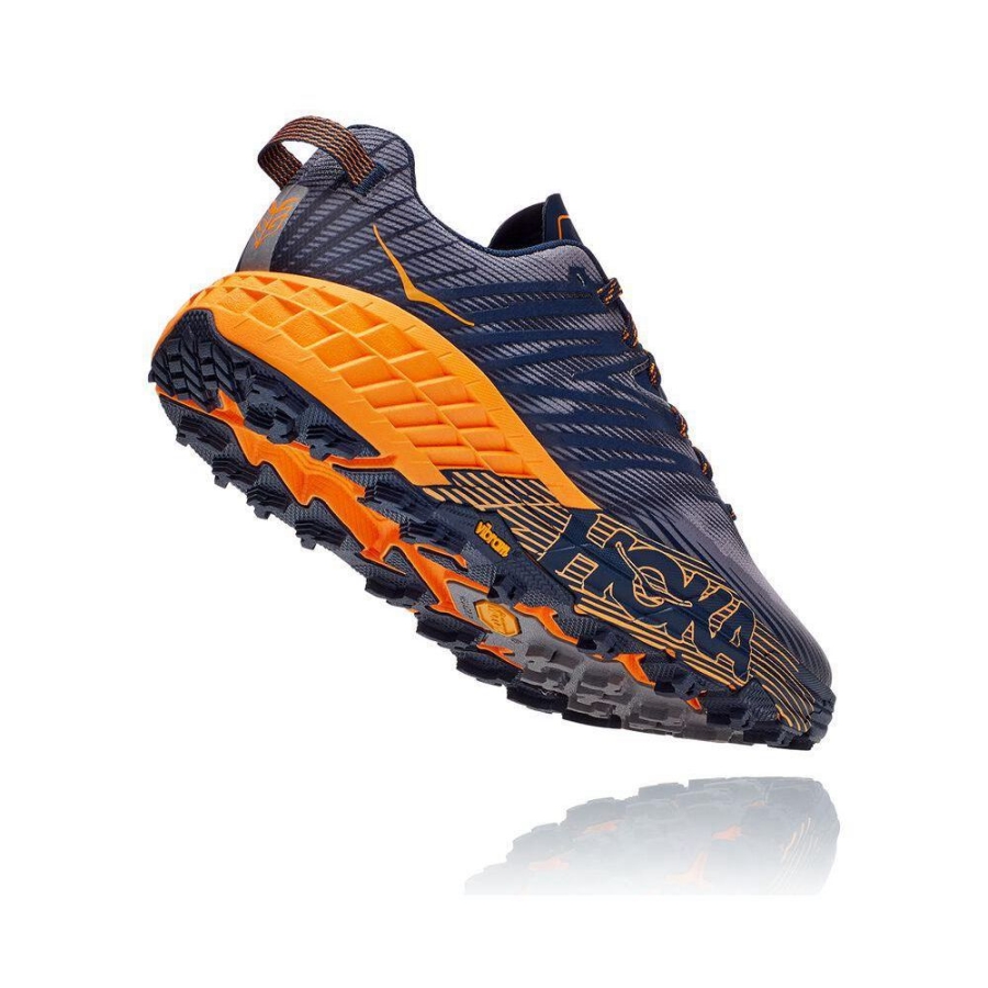 Men's Hoka Speedgoat 4 Running Shoes Navy / Grey | US84OKWVQ