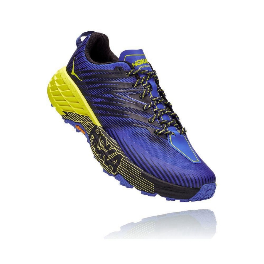 Men\'s Hoka Speedgoat 4 Trail Running Shoes Blue / Black | US23VGLSD