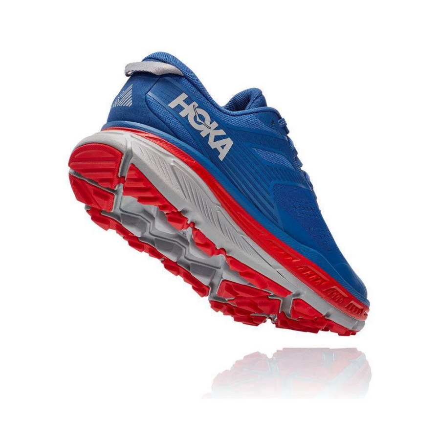 Men's Hoka Stinson ATR 6 Hiking Shoes Blue / Red | US61GQHVP