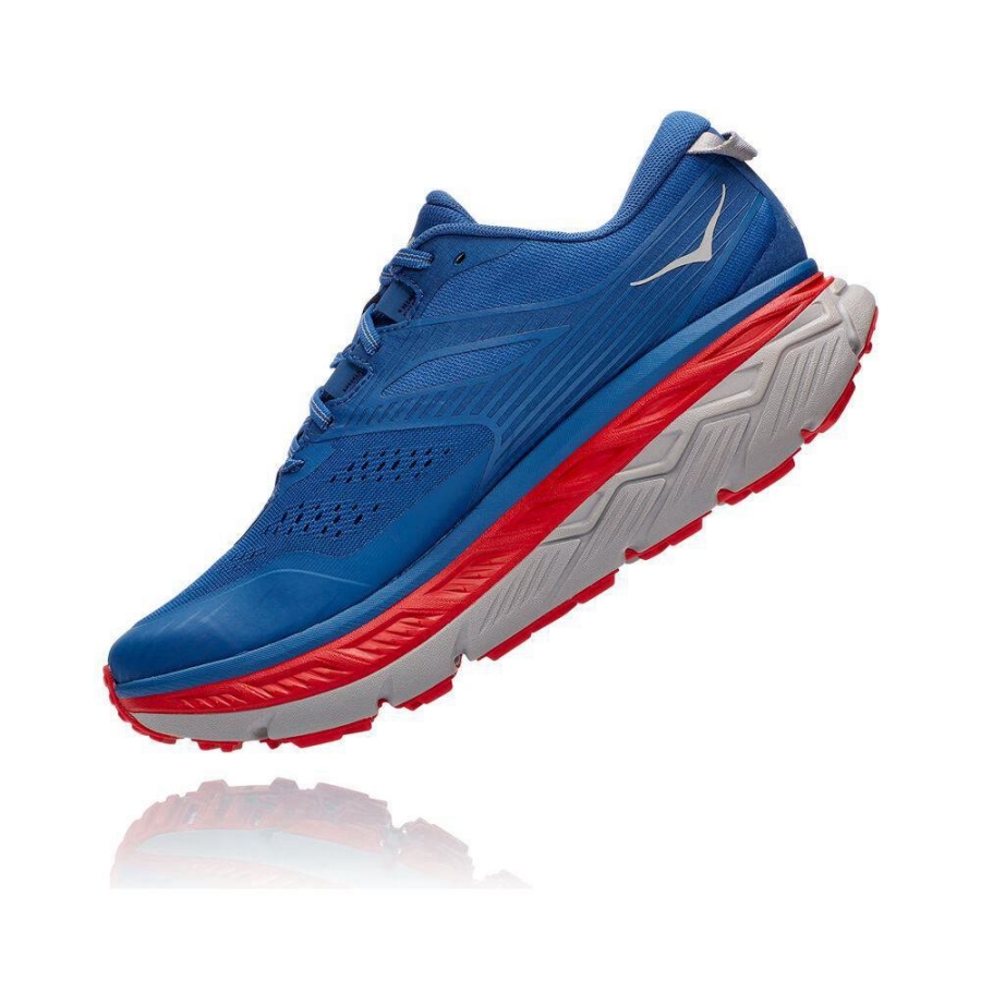 Men's Hoka Stinson ATR 6 Hiking Shoes Blue / Red | US61GQHVP