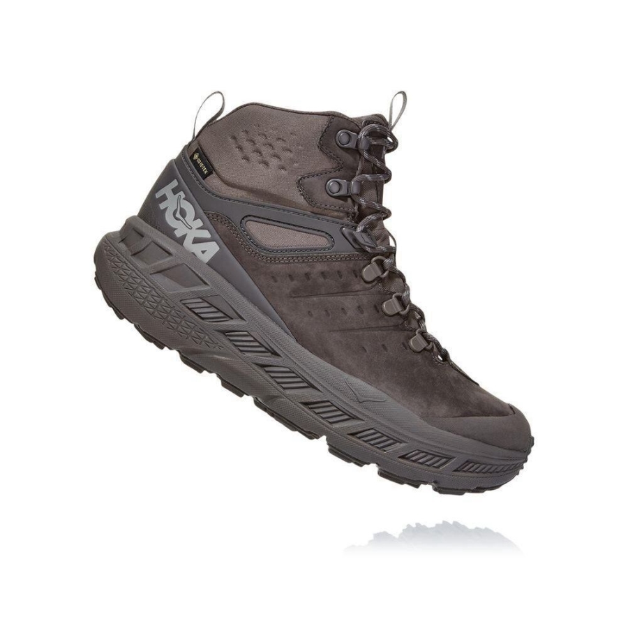 Men's Hoka Stinson Mid GTX Trail Running Shoes Grey | US42JNDPO