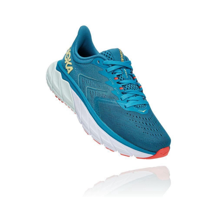 Women\'s Hoka Arahi 5 Walking Shoes Blue / Yellow | US79VDEPX