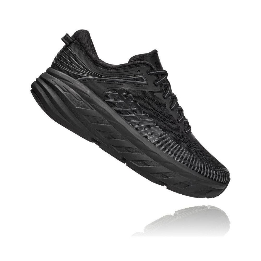 Women's Hoka Bondi 7 Running Shoes Black | US37ODENJ