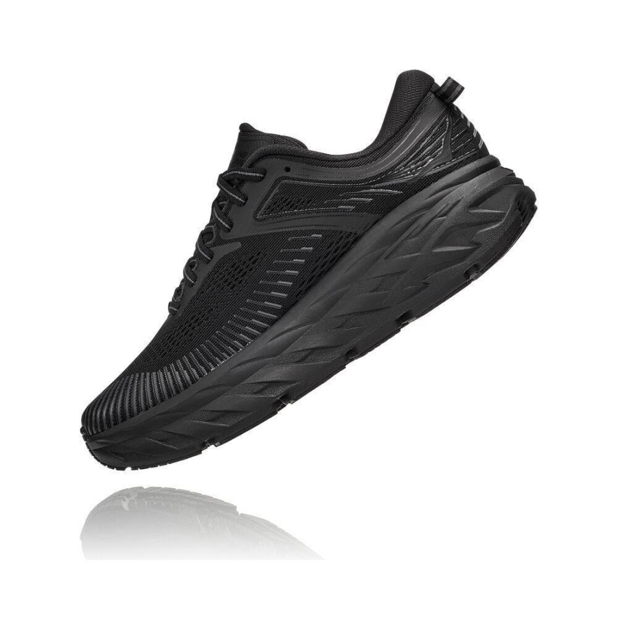 Women's Hoka Bondi 7 Running Shoes Black | US37ODENJ