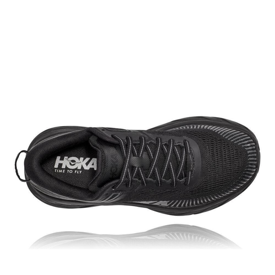 Women's Hoka Bondi 7 Running Shoes Black | US37ODENJ