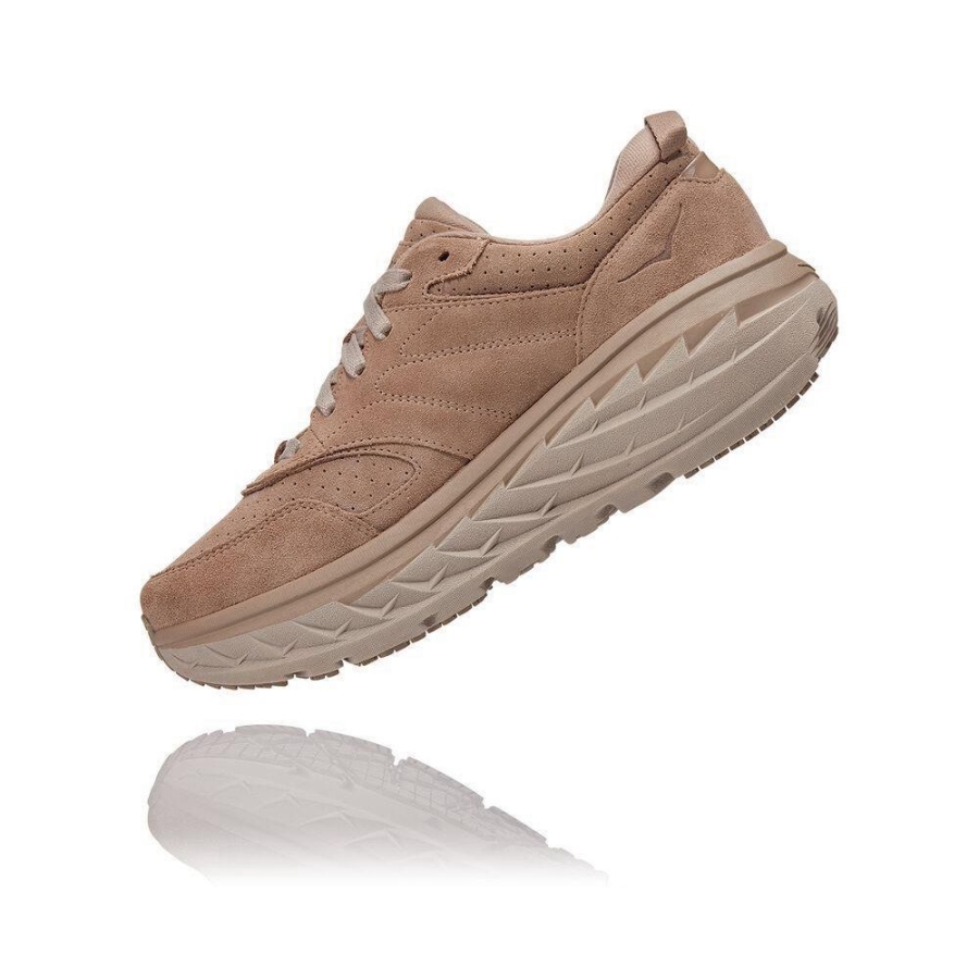 Women's Hoka Bondi L Walking Shoes Brown | US54MPZEB