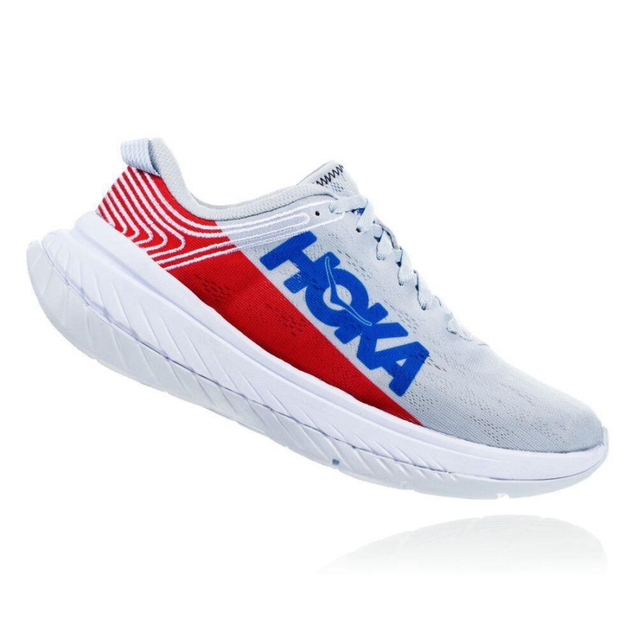 Women's Hoka Carbon X Road Running Shoes White / Red | US24LPABZ