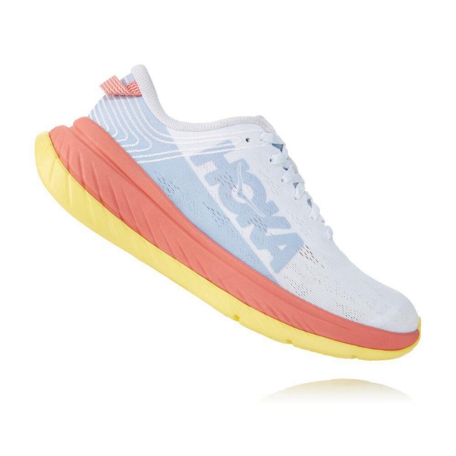 Women's Hoka Carbon X Road Running Shoes White / Pink | US34GSFEK