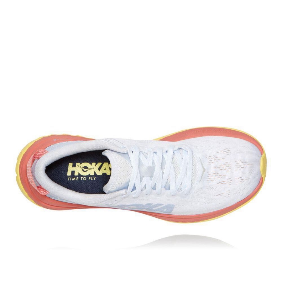 Women's Hoka Carbon X Road Running Shoes White / Pink | US34GSFEK