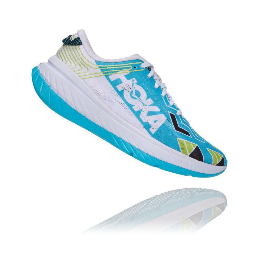 Women's Hoka Carbon X Road Running Shoes Blue / White | US56QSENZ