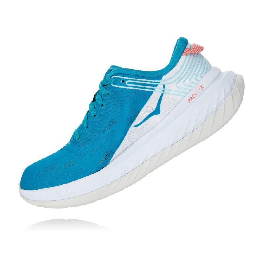 Women's Hoka Carbon X Road Running Shoes Blue / White | US84DMJKF