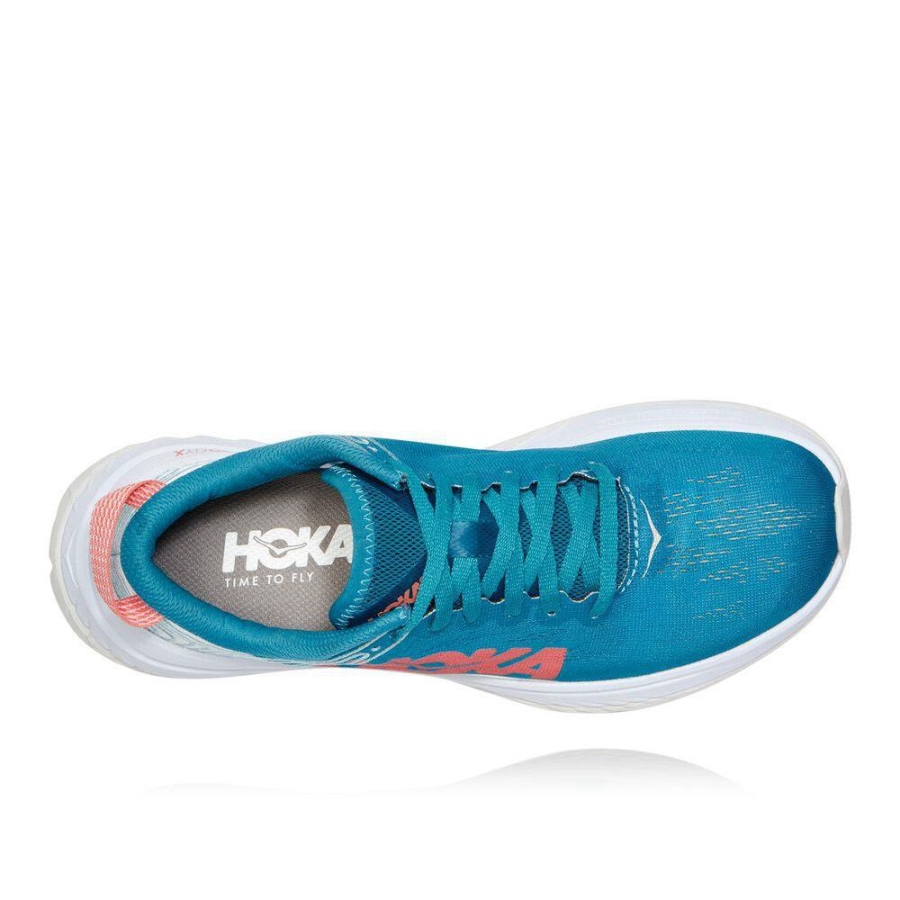 Women's Hoka Carbon X Road Running Shoes Blue / White | US84DMJKF