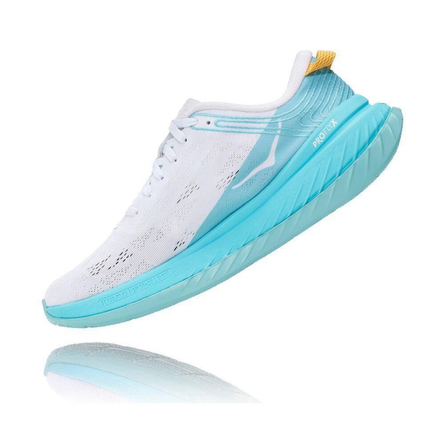 Women's Hoka Carbon X Road Running Shoes White / Blue | US95FLBMX