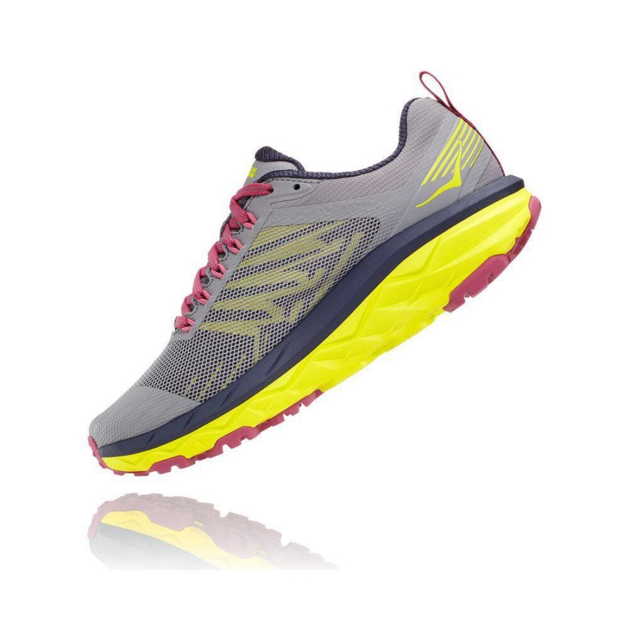 Women's Hoka Challenger ATR 5 Trail Running Shoes Grey / Yellow | US67PGEVY