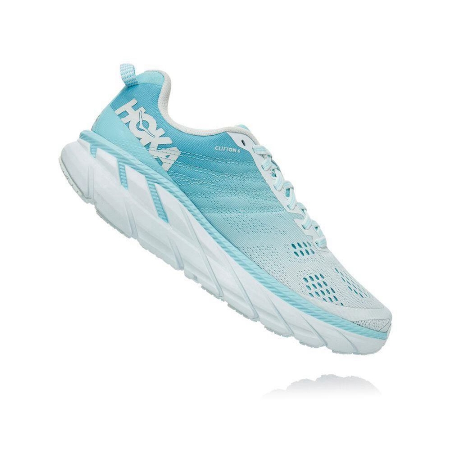 Women's Hoka Clifton 6 Road Running Shoes Blue | US37CGVXL