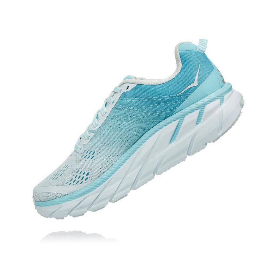 Women's Hoka Clifton 6 Road Running Shoes Blue | US37CGVXL