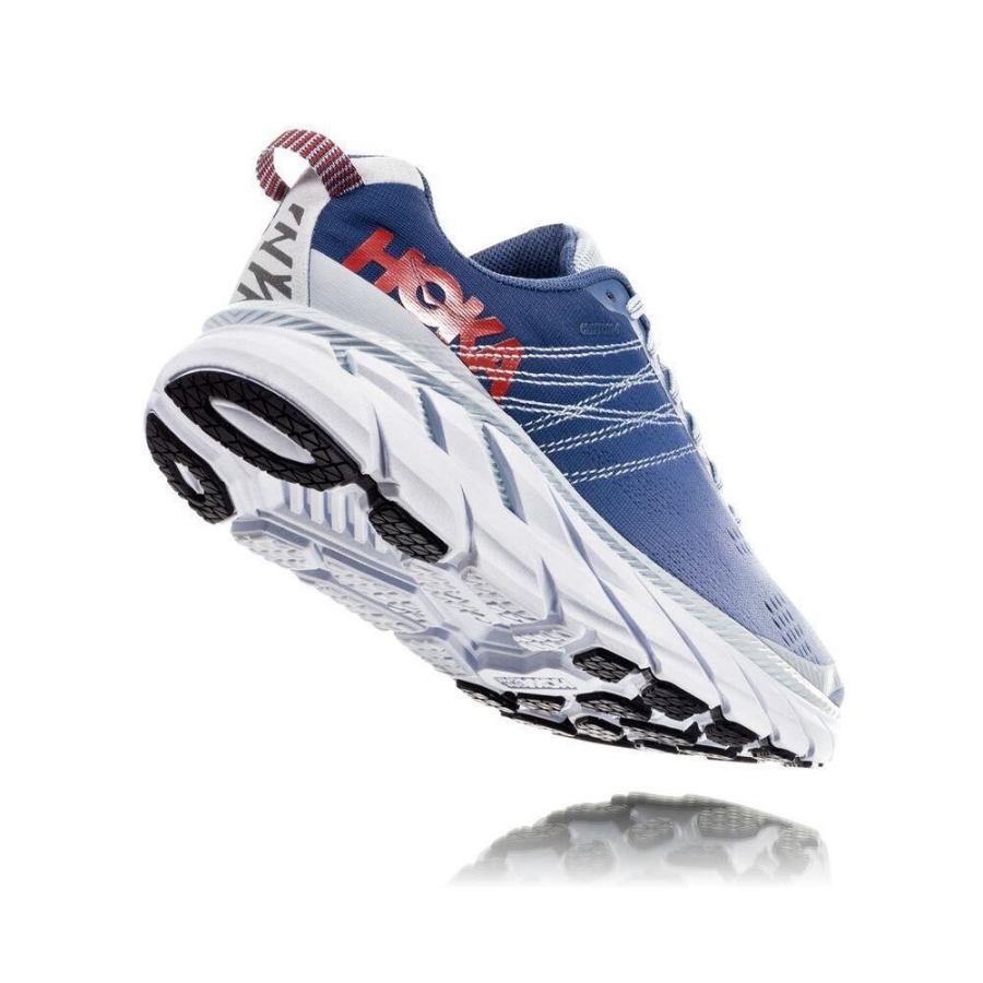 Women's Hoka Clifton 6 Running Shoes Blue / Red | US48SXULE