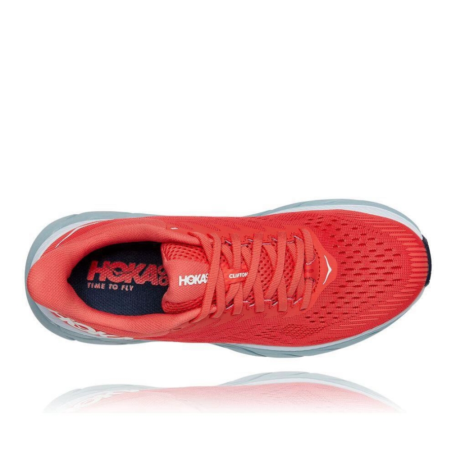 Women's Hoka Clifton 7 Road Running Shoes Red | US24CZUWV