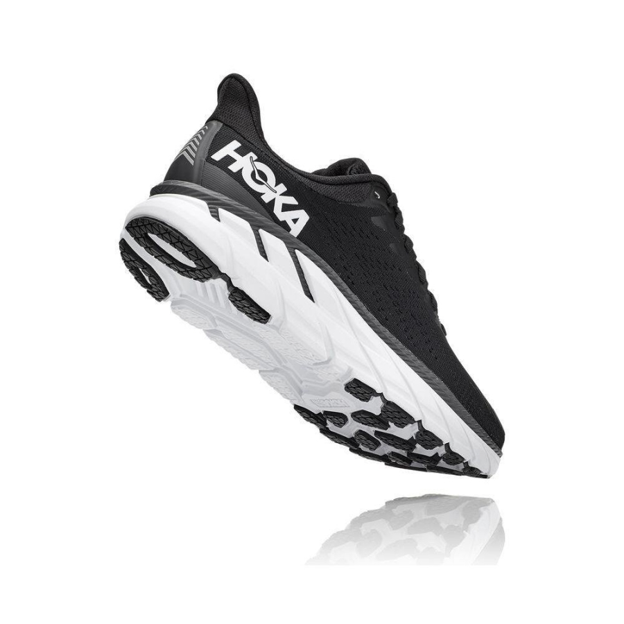 Women's Hoka Clifton 7 Road Running Shoes Black / White | US97GBEFC