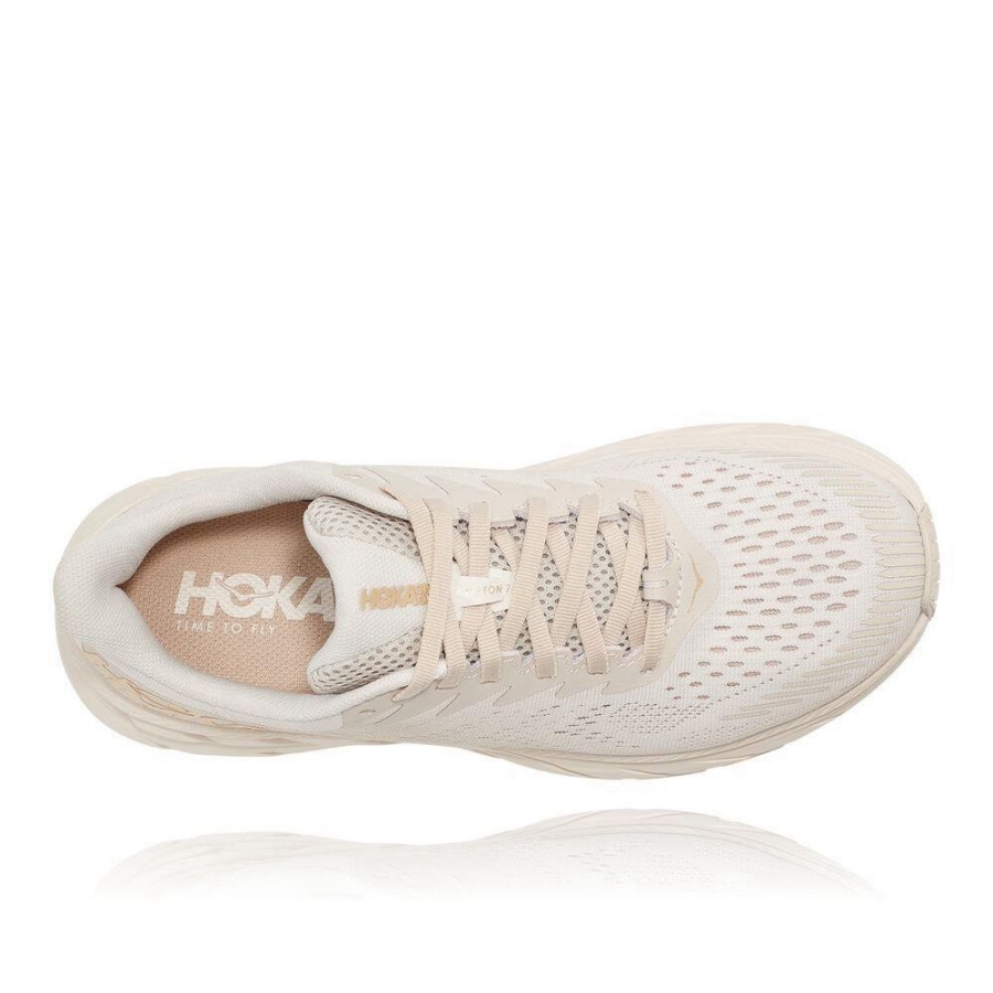 Women's Hoka Clifton 7 Running Shoes Beige | US36YIOGZ