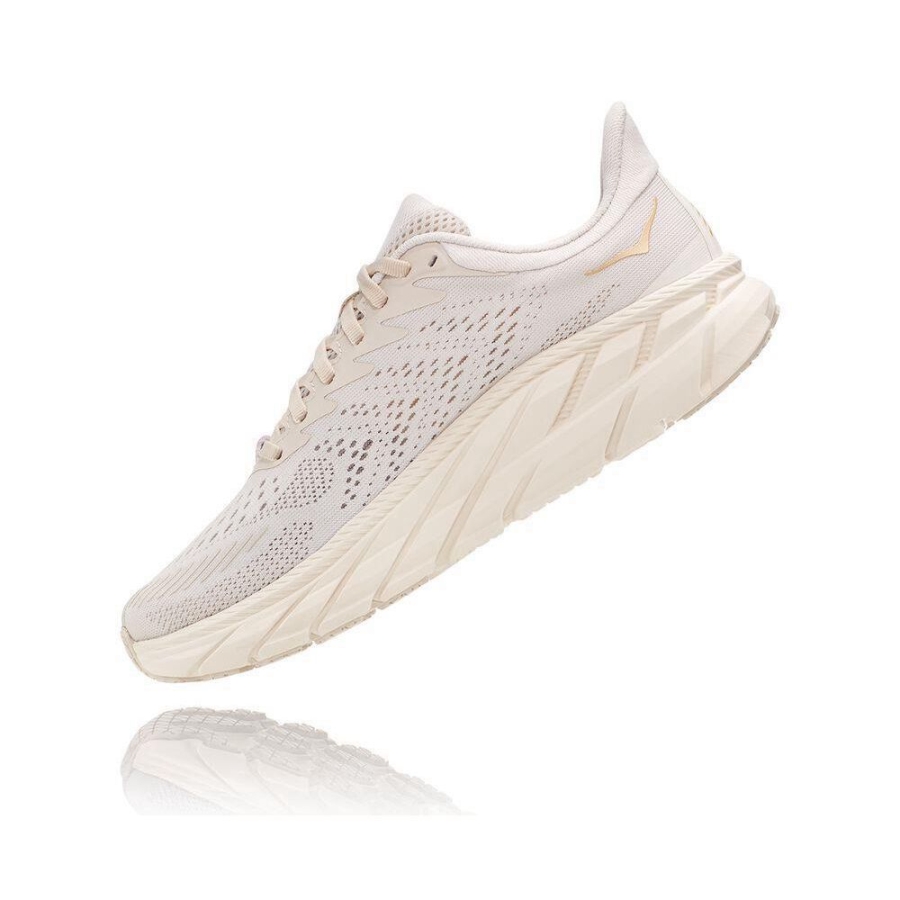 Women's Hoka Clifton 7 Walking Shoes Beige | US75WQFYE