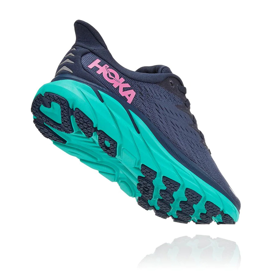 Women's Hoka Clifton 8 Road Running Shoes Blue | US01CVOSL