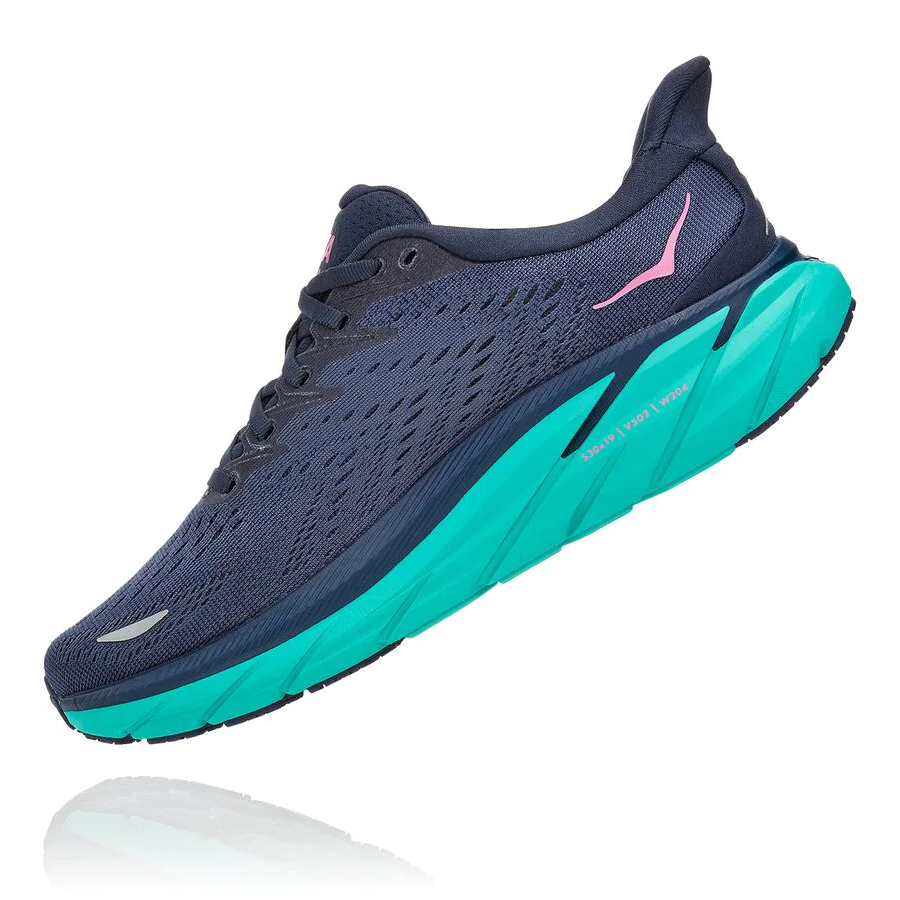 Women's Hoka Clifton 8 Road Running Shoes Blue | US01CVOSL